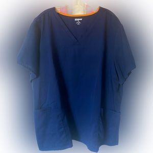 ScrubStar Medical Scrubs 3X Unisex Top - Navy - Like New